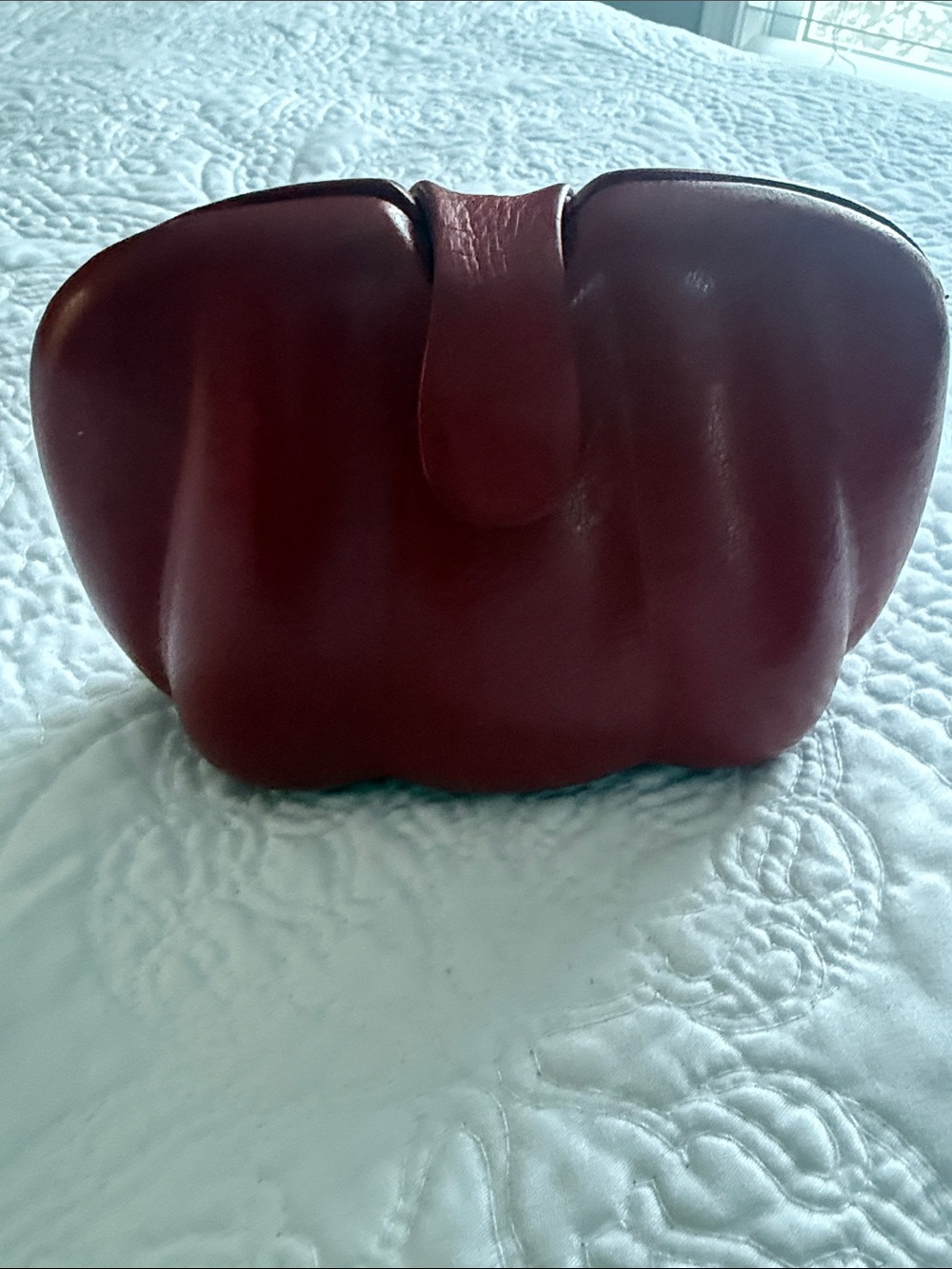 Vintage Burgundy Leather Clutch Wristlet